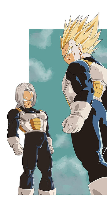 Super Saiyan Standoff: Vegeta & Trunks, Anime, Dragon Ball Z, Trunks (Dragon Ball), Vegeta (Dragon Ball), Super Saiyan HD phone wallpaper