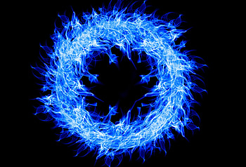 Blue Fire Ring , fire, ring, blue, flame, creative HD wallpaper