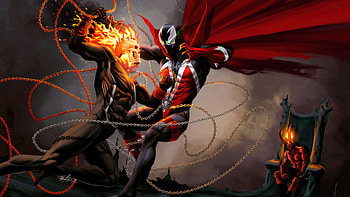 Spawn Vs Ghost Rider, spawn, ghost-rider, hellboy, superheroes, artwork, art, digital-art, artstation HD wallpaper