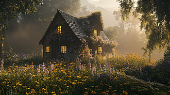 Cottagecore Serenity: A Ultra, cottage, cottagecore, flower, garden, sunlight HD wallpaper