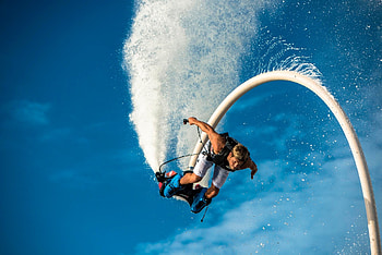 flyboard, pump, guy, ocean, show HD wallpaper