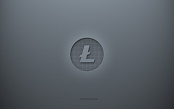 Litecoin logo, gray creative background, Litecoin sign, gray paper texture, Litecoin, gray background, Litecoin 3d sign HD wallpaper