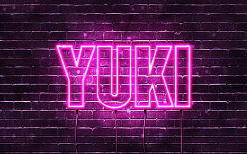 Happy Birtay Yuki, , pink neon lights, Yuki name, creative, Yuki Happy Birtay, Yuki Birtay, popular japanese female names, with Yuki name, Yuki HD wallpaper