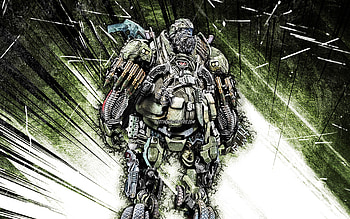 Hound, grunge art, Transformers, creative, autobot, Hound Transformer, green abstract rays, Hound , Oshkosh missile truck Transformer HD wallpaper