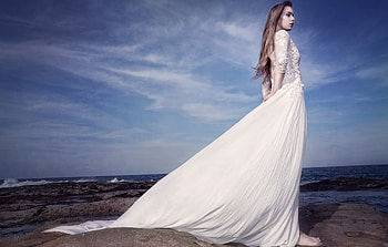 Girl In White Dress, girls, white, dress HD wallpaper