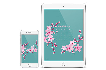 Add some beauty to your computer, or tablet with this cherry blossom calendar HD wallpaper
