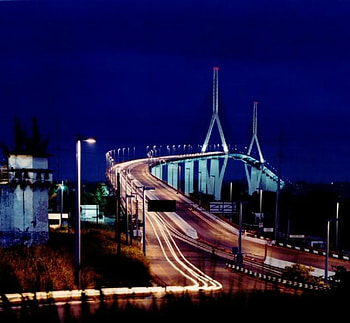 Bridge in Tampico mexico, night, bridges, , mexico HD wallpaper