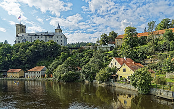 Rosenberg Castle, Czechia, river, castle, Rosenberg, Czechia HD wallpaper