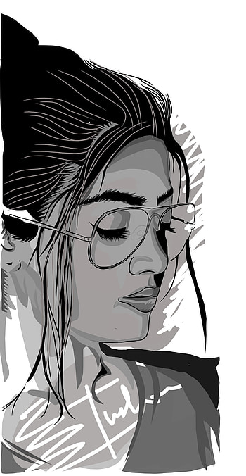 Girl, glassess, girl attitude, beutiful girl , design, drawing, i , decorative, creative HD phone wallpaper