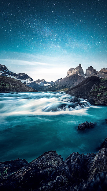 River , Scenic landscape, Mountain nature HD phone wallpaper