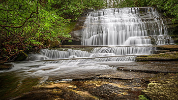Pisgah national forest, North Carolina, river, trees, waterfall, rocks, usa, stones HD wallpaper