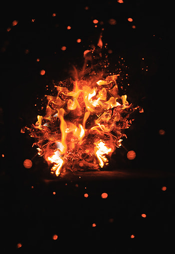 Fire, Dark, Glare, Sparks, Bokeh, Boquet HD phone wallpaper