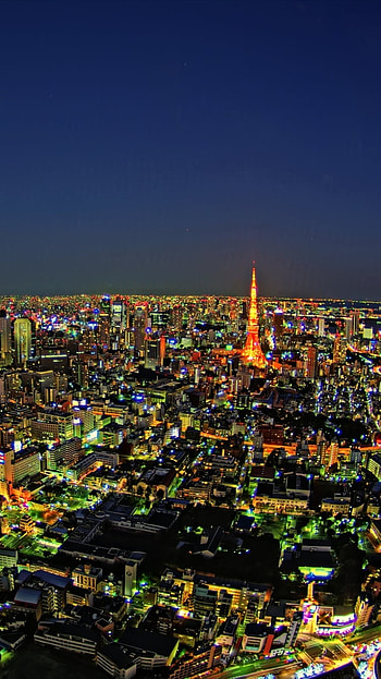 Tokyo Twilight: Vibrant Man-Made Skyline for Your , Japan, man made, Tokyo HD phone wallpaper