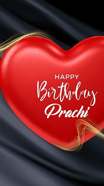 P Name, Prachi, Red Heart, heart, happy birtay HD phone wallpaper