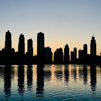 Cities, Water, City, Building, Glare, Silhouette, Skyscrapers HD phone wallpaper