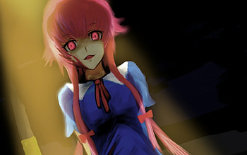 Mirai Nikki, The Future Diary, Amazing, Mean, Pink Hair, Cute, Scary, Beautiful, Sad, Crazy, TwinTail, Red Eyes, Gasai, Lovely, Anime, Awesome, Pretty, Mad, Dark, Sexy, Long Hair, Creepy, Mirai, Manga, Pink Eyes, Gorgeous, Twin Tail, Ribbon, Emotional, Anime Girl, Upset, Bow, Yuno, Sweet, Serious, Angry HD wallpaper