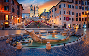 Spanish Steps, Fontana della Barcaccia, Piazza di Spagna, Rome HD wallpaper