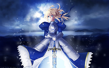 Next World, night, blue, blond hair, stay night, shiro, rin, knight, stars, attak, lion, destiny, grail waer, zero, blond, fate, arthur, saber, anime, family, king, sakura, love, souls, memories, future HD wallpaper