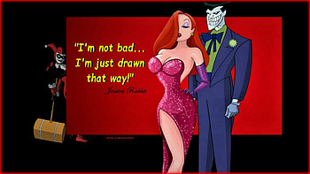 Harley Is Jealous, backgrounds, cartoon, nexus, villians, jessica rabbit, joker, harley quinn, fanart, anime, 1920x1080 only, jealousy, super heroes, laptop HD wallpaper