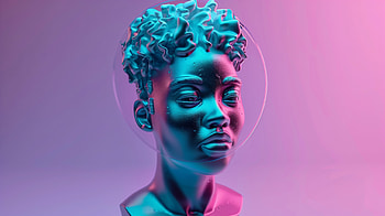 Vaporwave Artistic Portrait, vaporwave, portrait, 3D Model, Digital Art, futuristic HD wallpaper