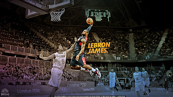 NBA Lebron James dunk basketball player background HD wallpaper