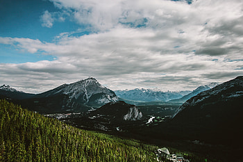 Day light, valley, mountains, clouds HD wallpaper