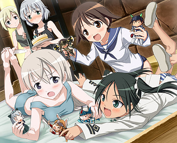 Strike Witches, perrine h clostermann, miyafuji yoshika, eila ilmatar juutilainen, gertrud barkhorn, twin tails, charlotte e yeager, pretty, sanya v litvyak, short hair, girls, francesca lucchini, erica hartmann, female HD wallpaper