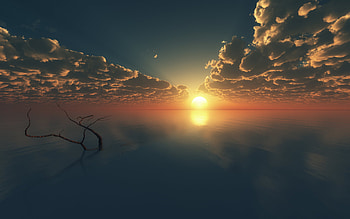 Landscape, Sunset, Sea HD wallpaper