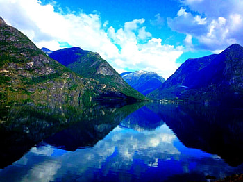 Blue Fjord, Fjord, Landscape, Nature, Blue, Mountain HD wallpaper