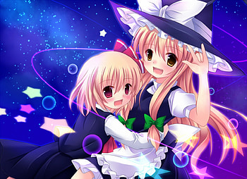 Rumia & Marisa, classic, anime, touhou, wall, new, beauty HD wallpaper