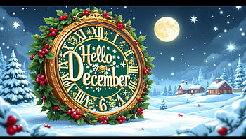 Hello December - Winter Wonderland, Hello December, December, Christmas, winter, moon HD wallpaper