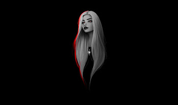 Women White Long Hairs Dark Minimalism, minimalism, minimalist, dark, portrait HD wallpaper