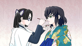 Aoi Kanzaki Inosuke Hashibira Demon Slayer Kimetsu no Yaiba HD wallpaper