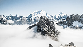 Snow mountains, peak, clouds, Switzerland HD wallpaper