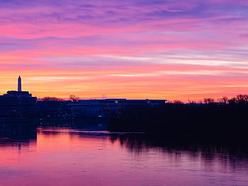 Cities, Rivers, Sunset, Sky, Building HD wallpaper
