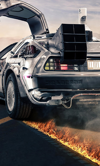 Delorean back to the Future, , Time travel theme, Futuristic style HD phone wallpaper