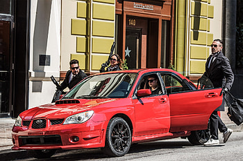 Baby Driver, Subaru WRX, Cool getaway car, Fast-paced action HD wallpaper