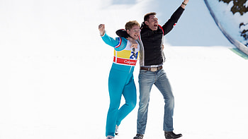 Eddie the Eagle, Taron Egerton, Hugh Jackman, Biographical film HD wallpaper