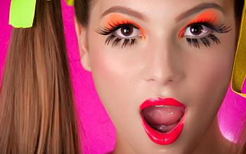 Beauty, model, make-up, eyes, face, lips, girl HD wallpaper