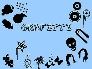 Sick Grafitti, phoenix, cross, title, skull, square, blob, tree, star, buttons, butterfly, girls, arrow, bomb HD wallpaper