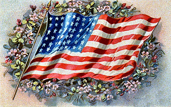American Flag on Wreath, art, beautiful, 4th of July, flag, illustration, celebration, artwork, occasion, wide screen, holiday, patriotism, painting HD wallpaper