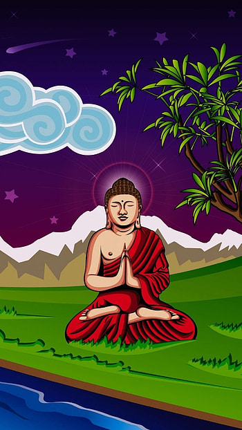 Bhagwan Buddha, Painting, Gautam Buddha HD phone wallpaper