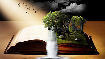 Fantasy realms, Mythical creatures, Magical tomes, Otherworldly landscapes HD wallpaper