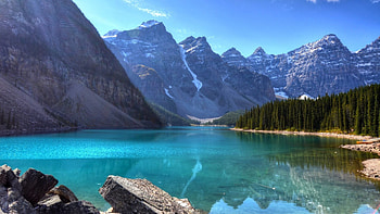 Lake Louise, Canadian Rockies charm, Breath-taking scenery, Nature's grandeur HD wallpaper