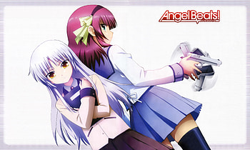 Anime, white, tachibana-kanade, guns, angel beats, yuri HD wallpaper