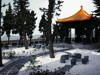 Building, , Fog, Shrine, Tree HD wallpaper