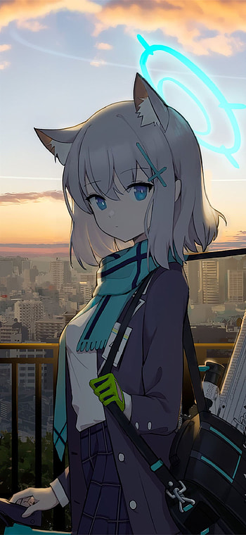 Shiroko Sunaookami: Blue Archive , Anime, Blue Archive, Shiroko Sunaookami, school uniform HD phone wallpaper