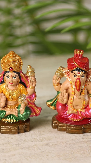 Lakshmi Ganesh, Beautiful Statue, Background HD phone wallpaper