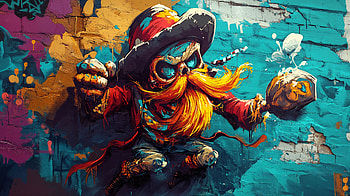 Vibrant Graffiti Art - Ultra, Street Art, mural, colorful, skeleton HD wallpaper