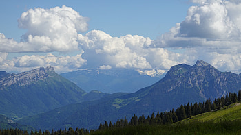 Landscape, Nature, Trees, Mountains, Meadow HD wallpaper